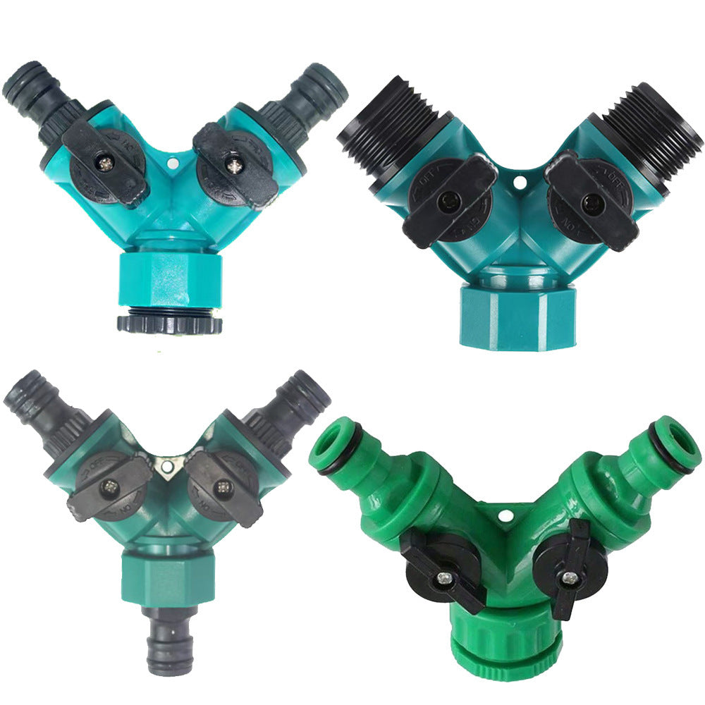 Y-Shaped Washing Machine Faucet Connector with Dual-Way Valve