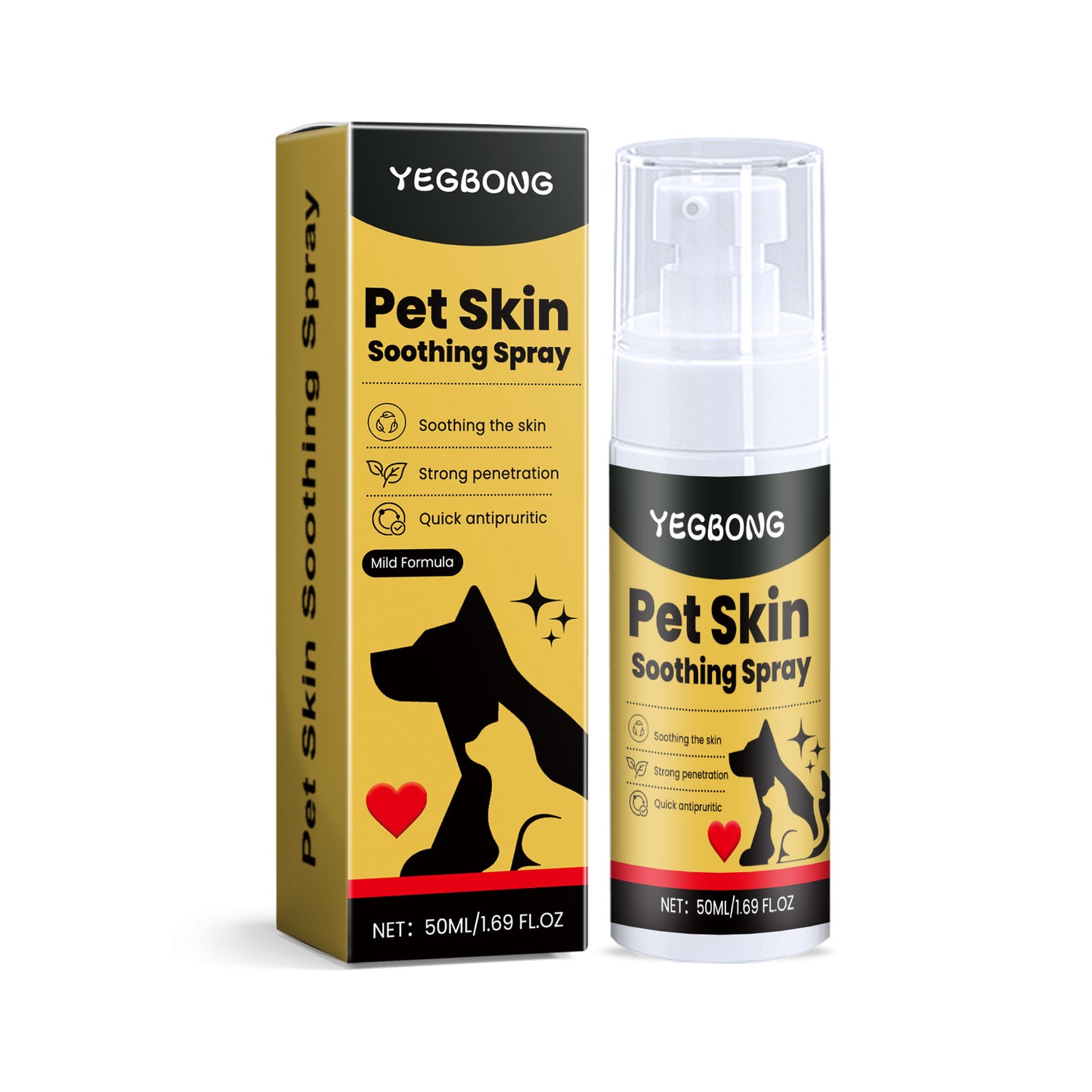 Yegbong Pet Skin Care Spray Gentle Ingredients Relieve Pet Skin Discomfort External Care Spray