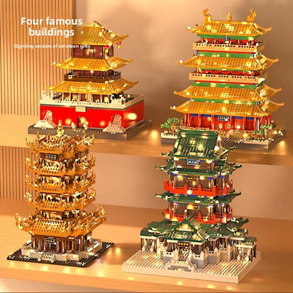 Yellow Crane Tower Architecture Building Blocks Set