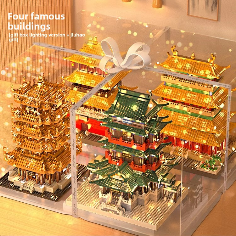 Yellow Crane Tower Architecture Building Blocks Set