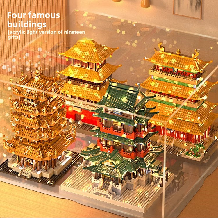 Yellow Crane Tower Architecture Building Blocks Set
