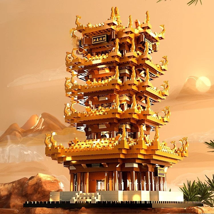Yellow Crane Tower Architecture Building Blocks Set