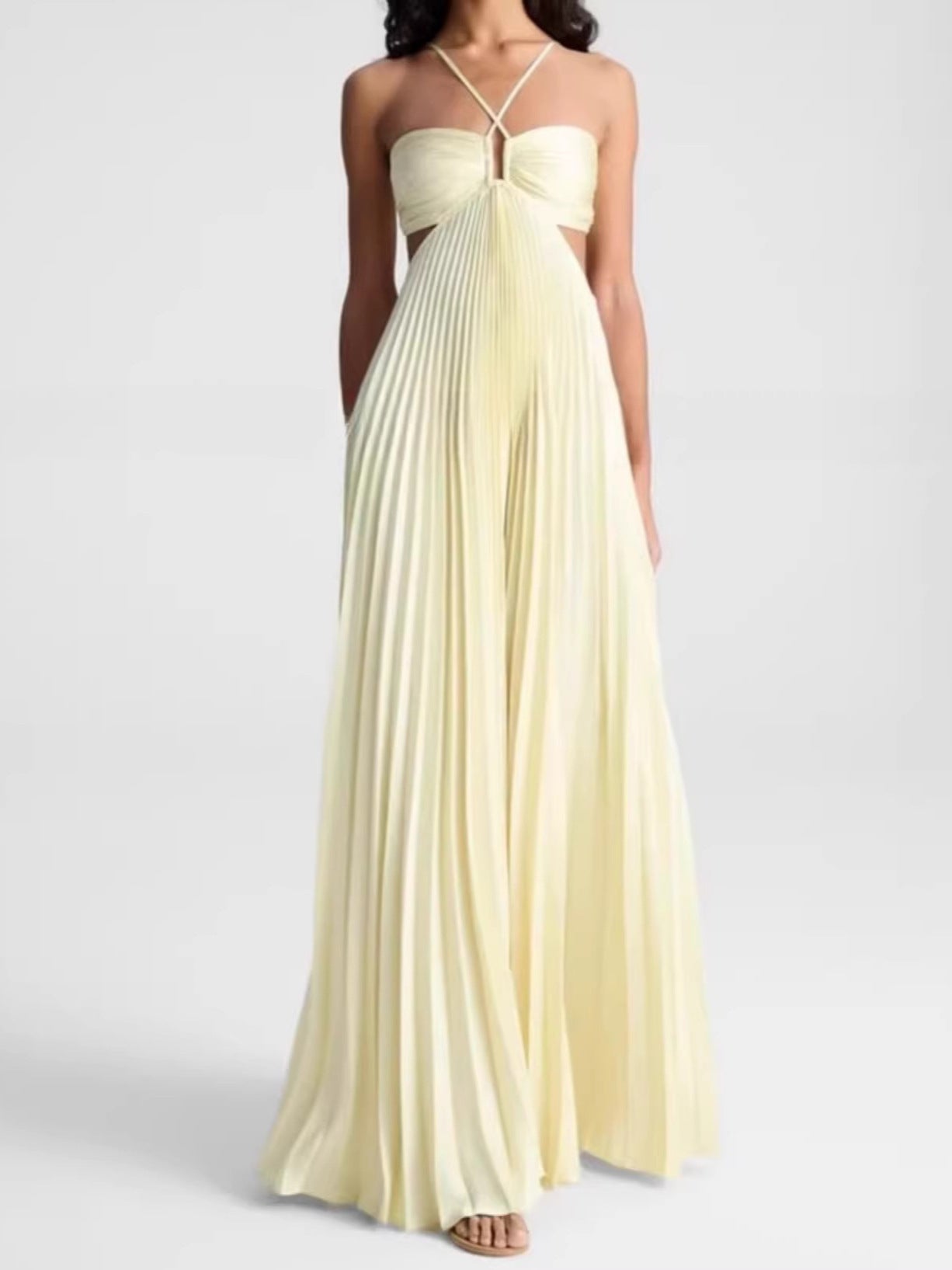 Yellow Halter Neck Dress