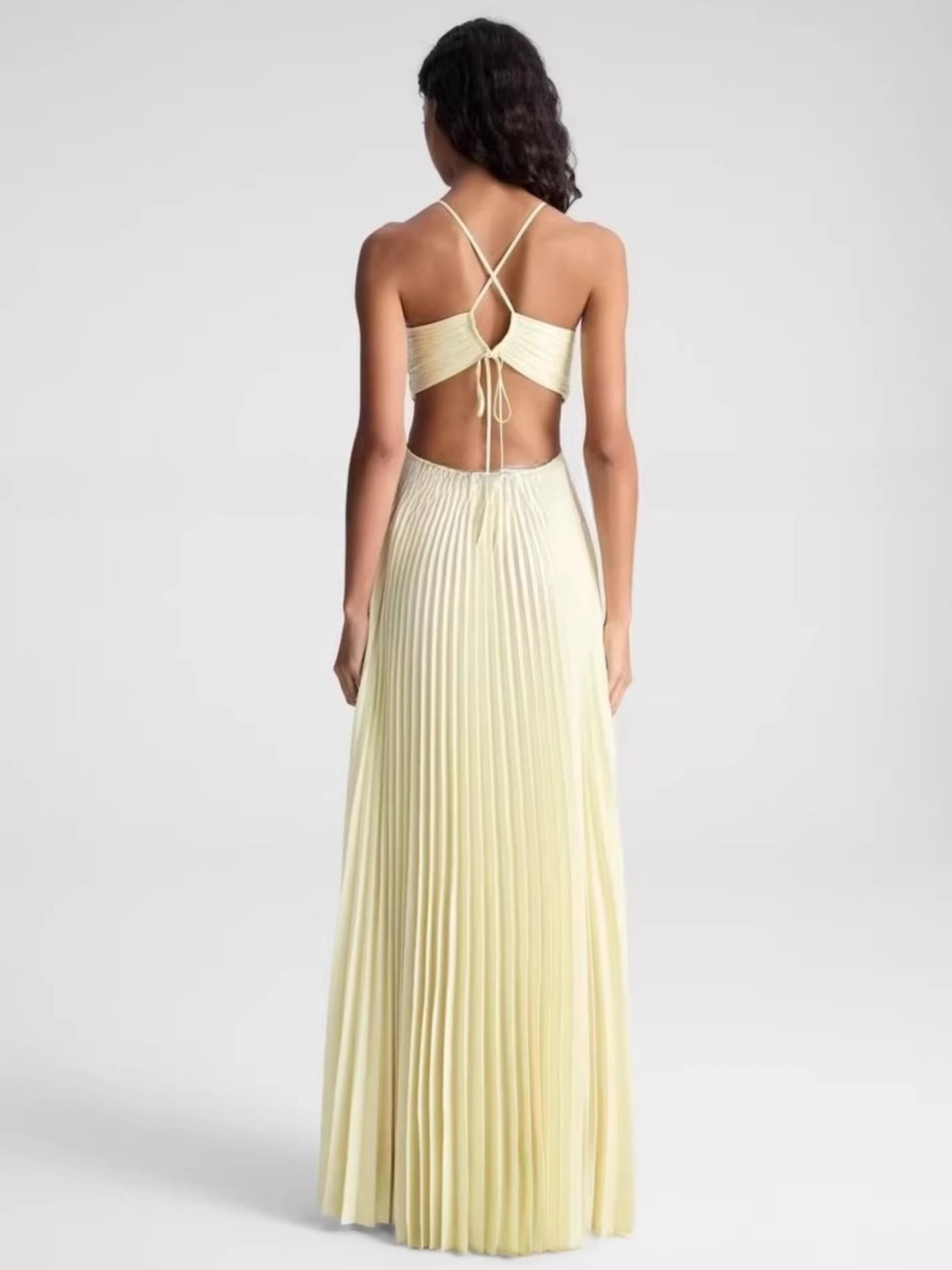 Yellow Halter Neck Dress