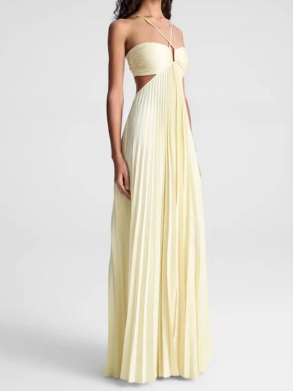 Yellow Halter Neck Dress