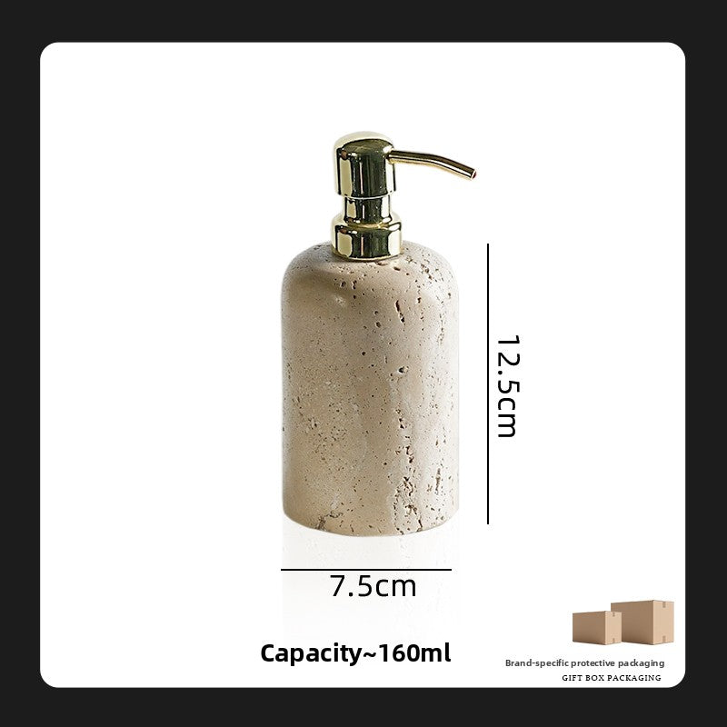 Yellow Travertine Bathroom Toiletry Storage Set