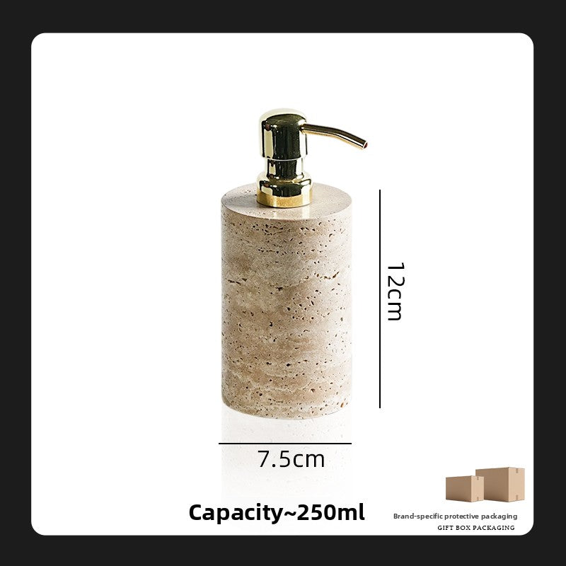 Yellow Travertine Bathroom Toiletry Storage Set