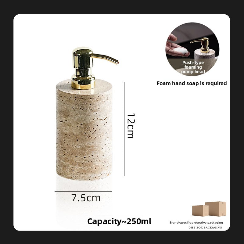 Yellow Travertine Bathroom Toiletry Storage Set