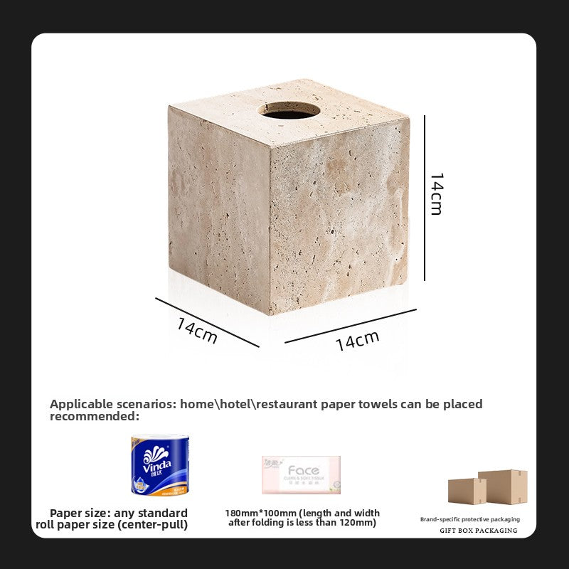 Yellow Travertine Bathroom Toiletry Storage Set