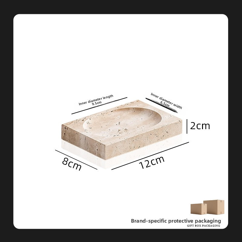 Yellow Travertine Bathroom Toiletry Storage Set