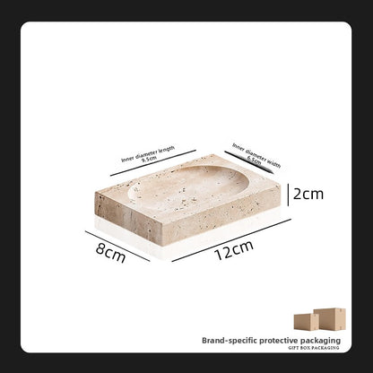 Yellow Travertine Bathroom Toiletry Storage Set