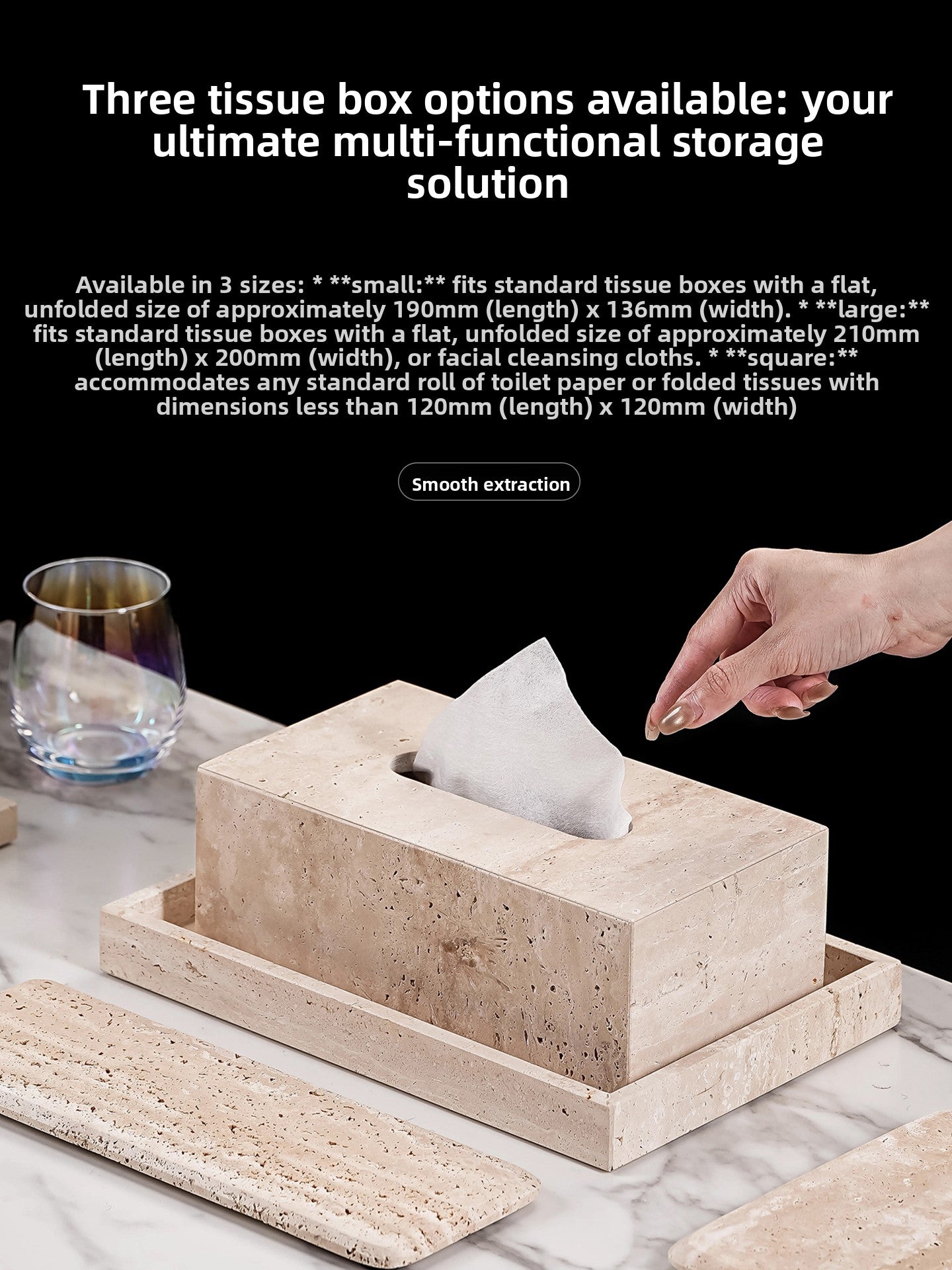 Yellow Travertine Bathroom Toiletry Storage Set