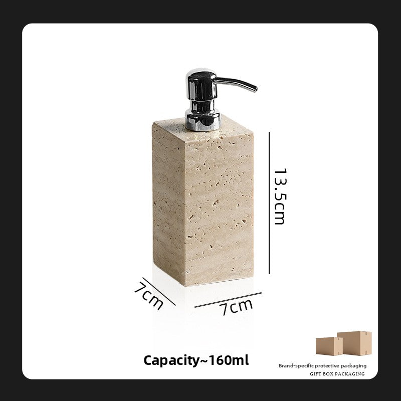 Yellow Travertine Bathroom Toiletry Storage Set