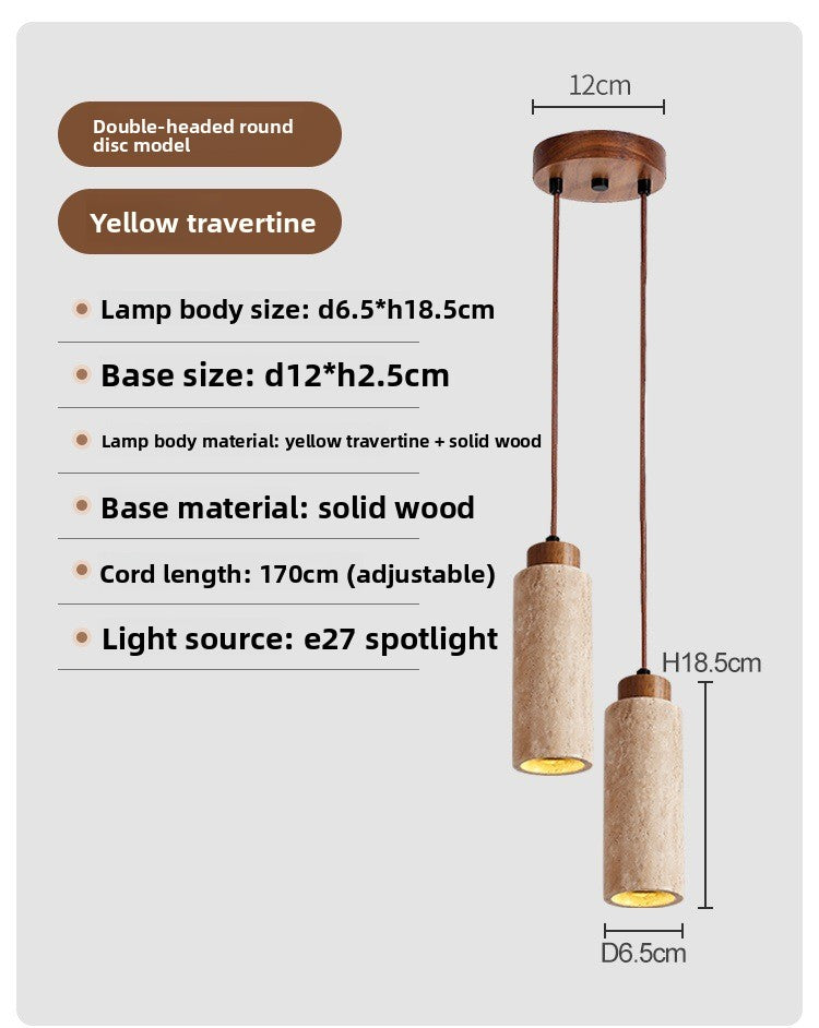 Yellow Travertine Bedside Chandelier