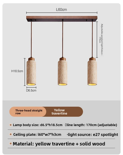 Yellow Travertine Bedside Chandelier