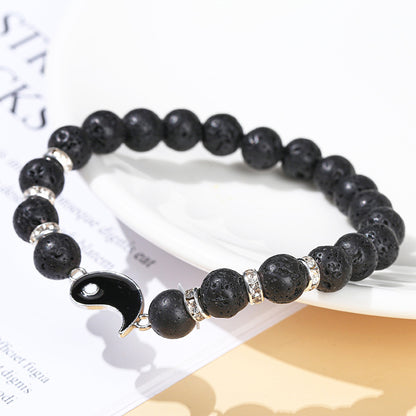 Yin Yang Tai Chi Couple Natural Stone Bracelet