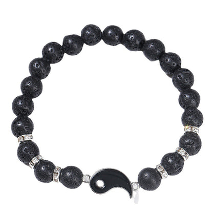 Yin Yang Tai Chi Couple Natural Stone Bracelet