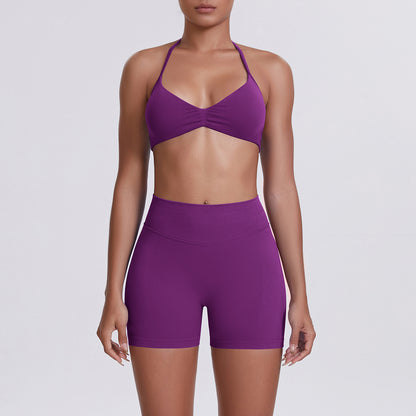 Yoga Bra and Shorts Set