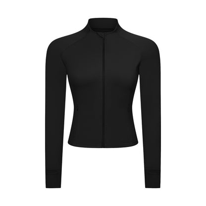 Yoga Jacket with Zipper Pocket Slim Fit Fitness Sports Wear