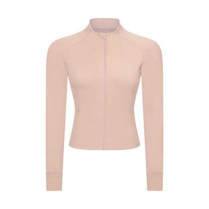 Yoga Jacket with Zipper Pocket Slim Fit Fitness Sports Wear