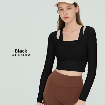 Yoga Long Sleeve Top with Built-in Bra