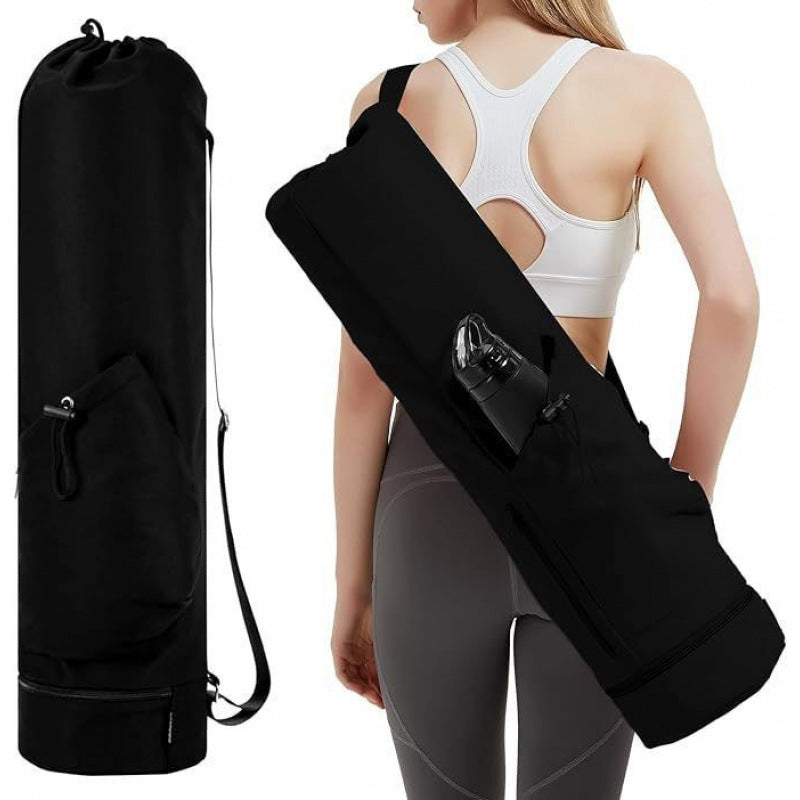 Yoga mat bag with water bottle pocket