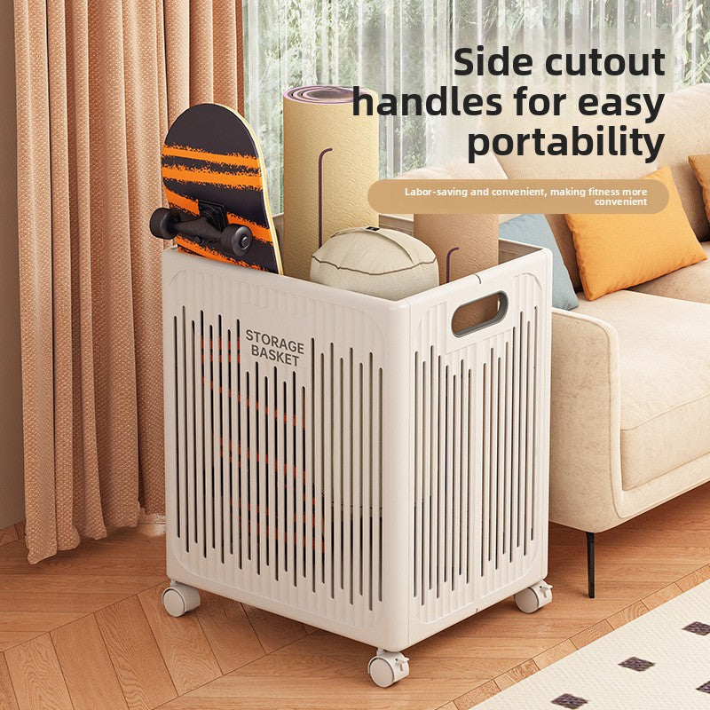 Yoga Mat Storage Basket with Wheels