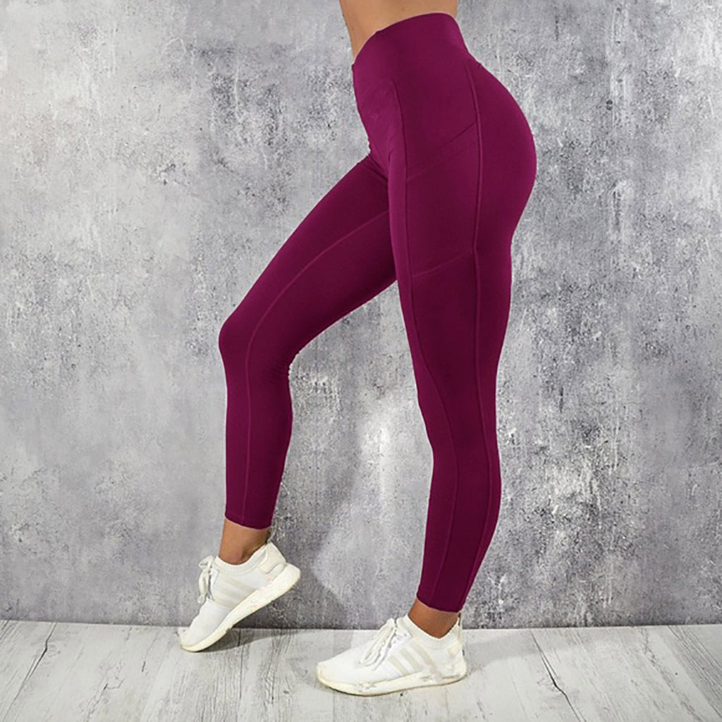 Yoga Running Sports Fitness Pants Side Mobile Phone Pocket Sports Yoga Pants