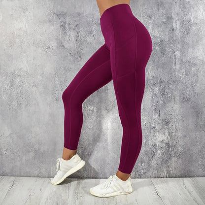 Yoga Running Sports Fitness Pants Side Mobile Phone Pocket Sports Yoga Pants