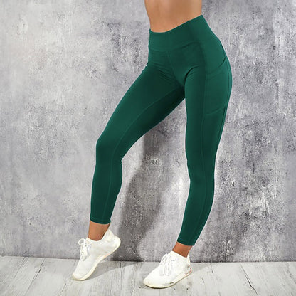 Yoga Running Sports Fitness Pants Side Mobile Phone Pocket Sports Yoga Pants