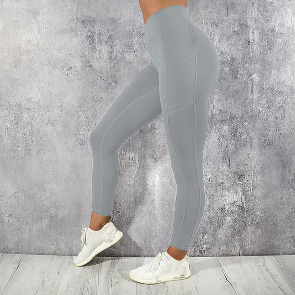 Yoga Running Sports Fitness Pants Side Mobile Phone Pocket Sports Yoga Pants