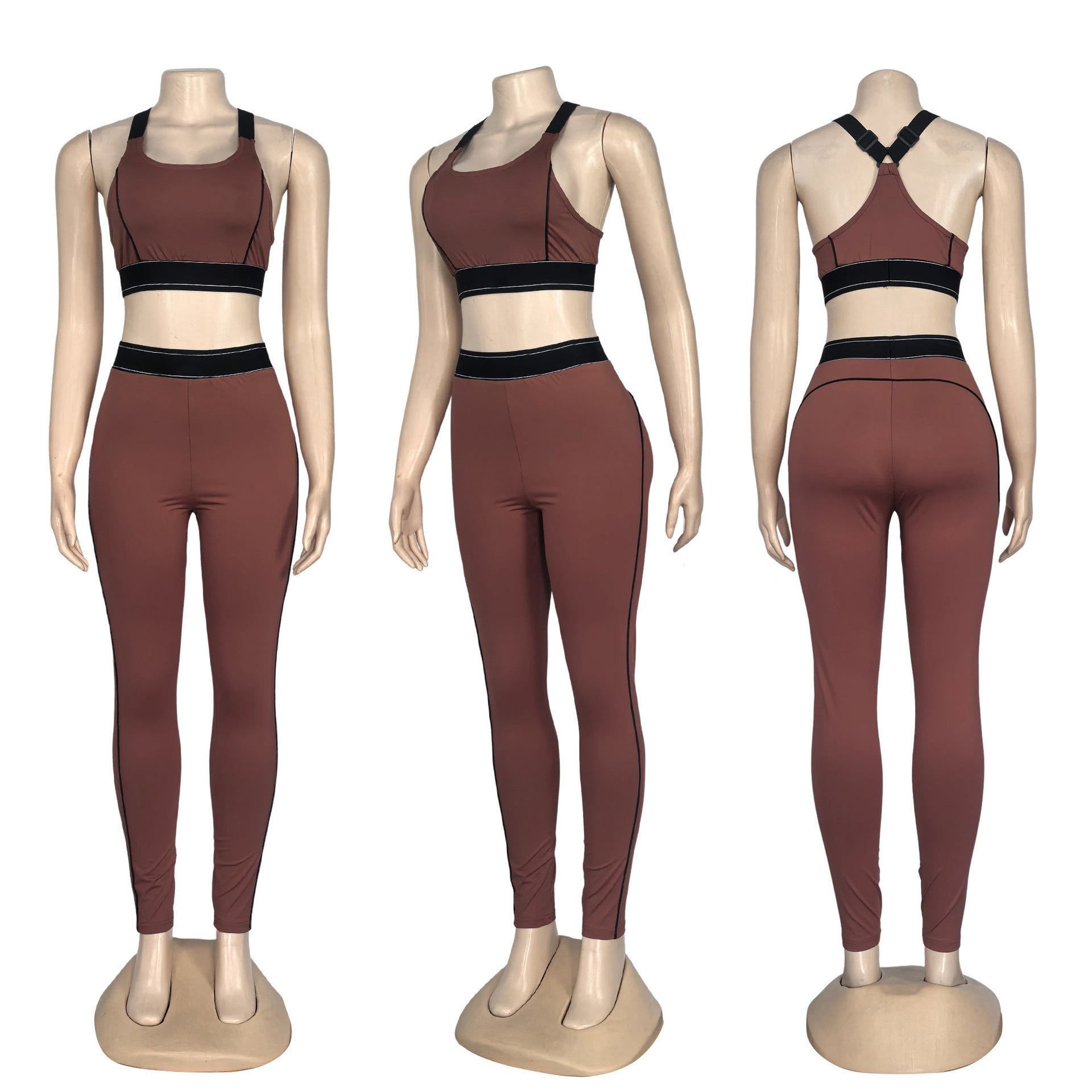 Yoga Sleeveless Push-Up Sports Vest High-Waisted Fitness Set