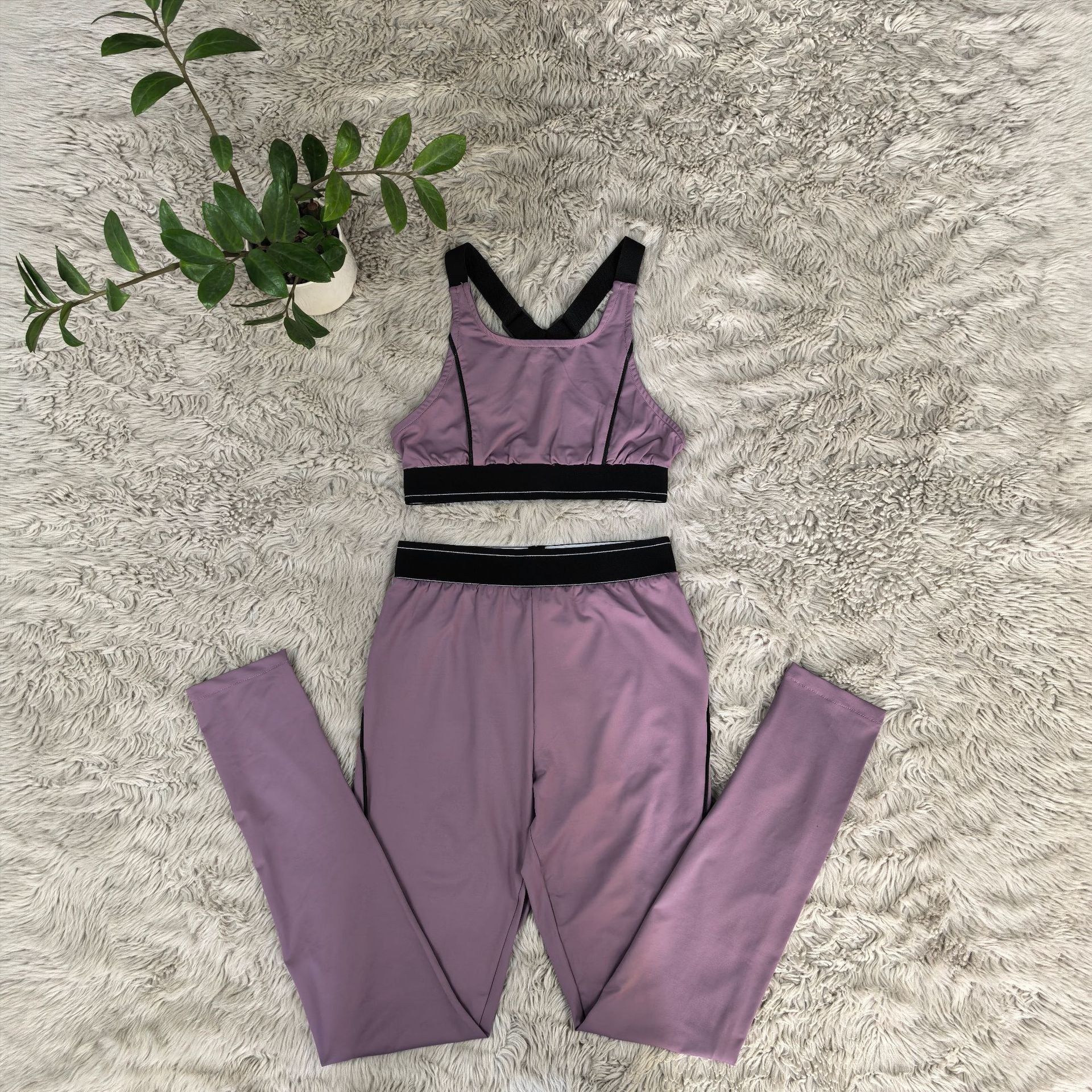 Yoga Sleeveless Push-Up Sports Vest High-Waisted Fitness Set