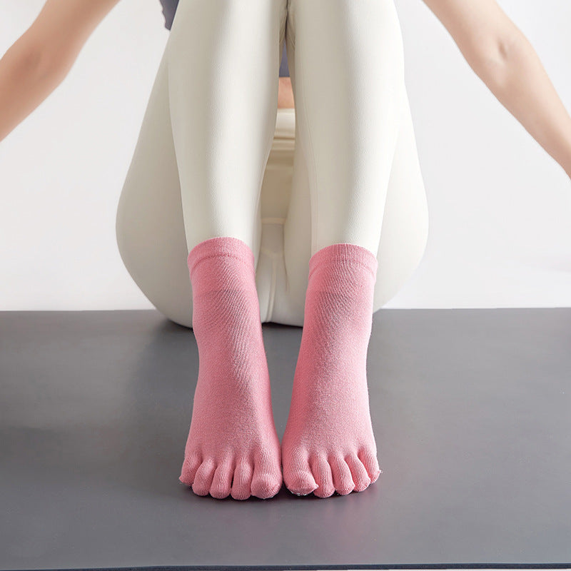 Yoga Socks Anti-Slip Five-Toe Cotton Fitness Socks
