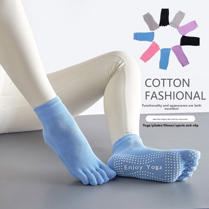 Yoga Socks Anti-Slip Five-Toe Cotton Fitness Socks