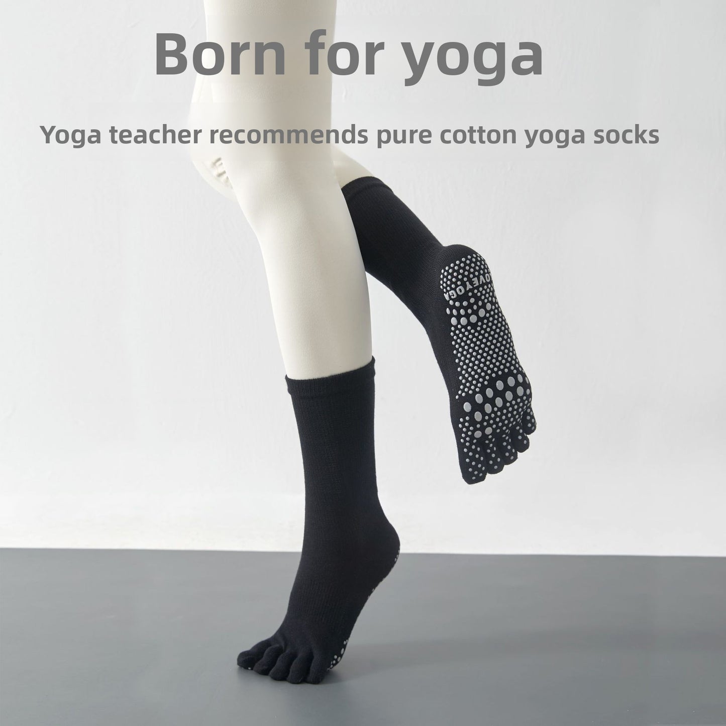 Yoga Socks Anti-Slip Five-Toe Cotton Fitness Socks