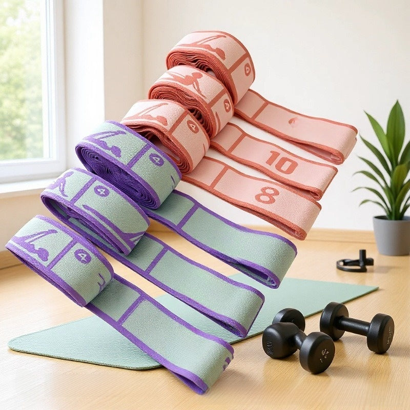 Yoga Stretch Band with Numerical Segments for Fitness Training