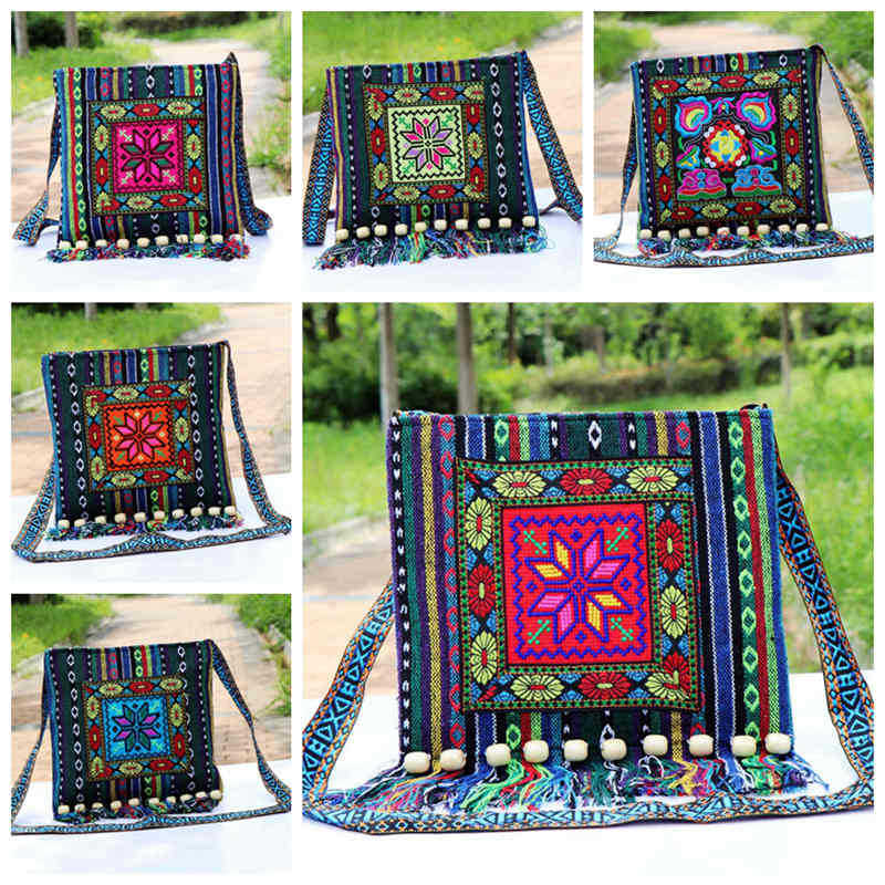 Yunnan Ethnic Handwoven Crossbody Bag with Embroidery