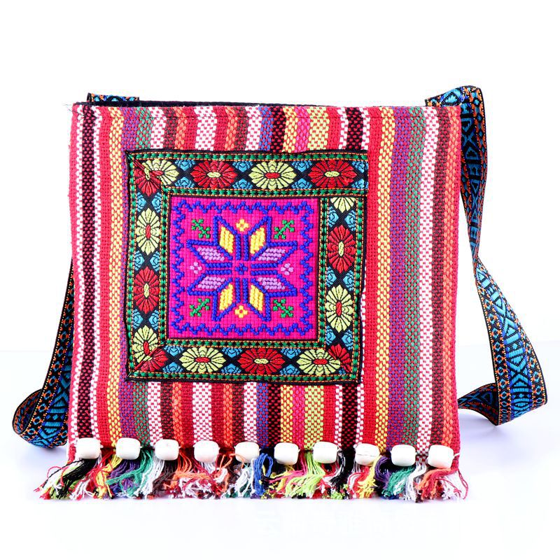 Yunnan Ethnic Handwoven Crossbody Bag with Embroidery