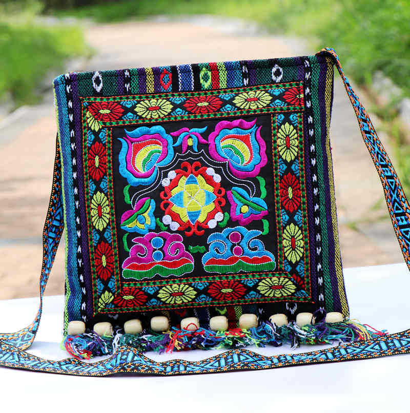 Yunnan Ethnic Handwoven Crossbody Bag with Embroidery