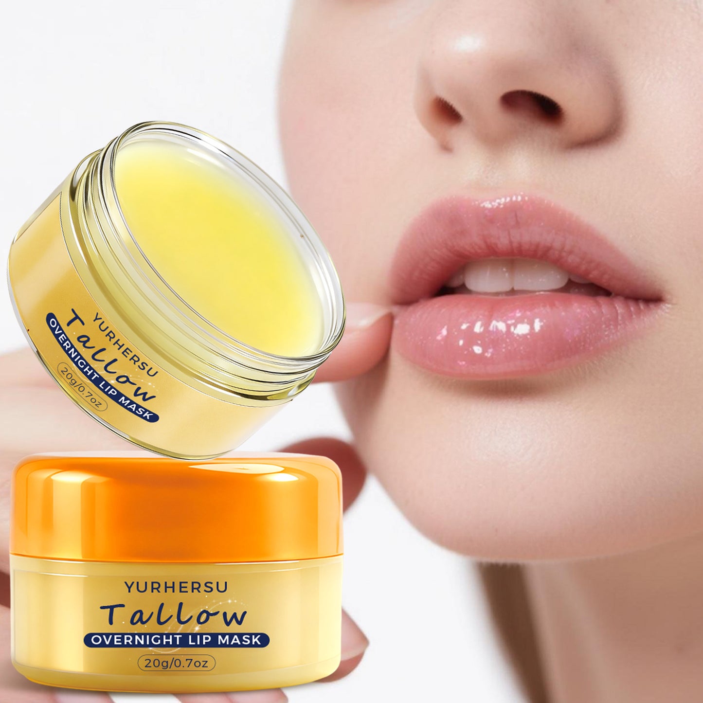 Yurhersu Cross-Border Hot Selling Cow Fat Lip Mask Fades Lip Lines, Removes Dead Skin, Moisturizes, Hydrates and Repairs Lip Balm