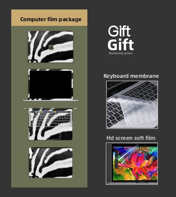 Zebra Pattern Laptop Protective Film Set