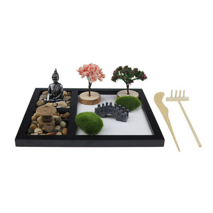 Zen Sand Tray Resin Home Decor Buddha Statue Ornament
