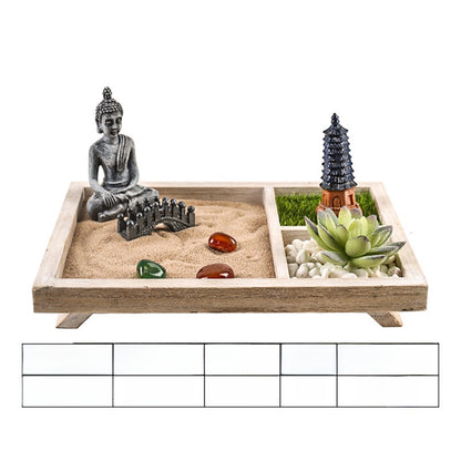 Zen Sand Tray Resin Home Decor Buddha Statue Ornament