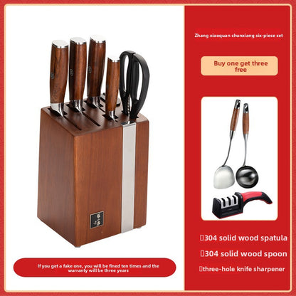Zhang Xiaoquan Wooden Handle Kitchen Knife Set with Sharp Stainless Steel Blades