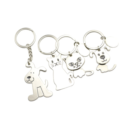 Zinc Alloy Cat and Dog Keychain