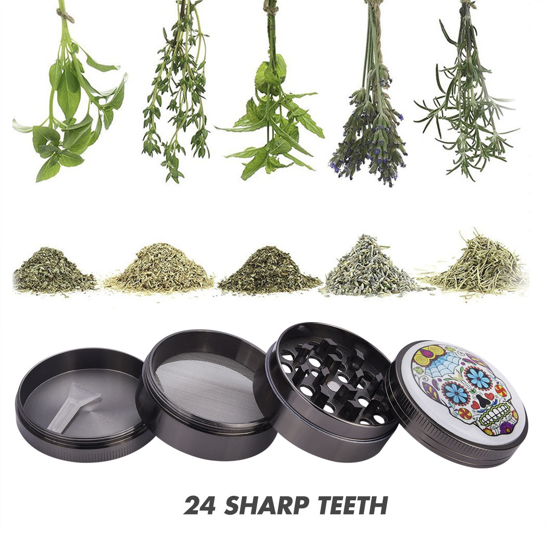 Zinc Alloy Herb Grinder with Color Printing