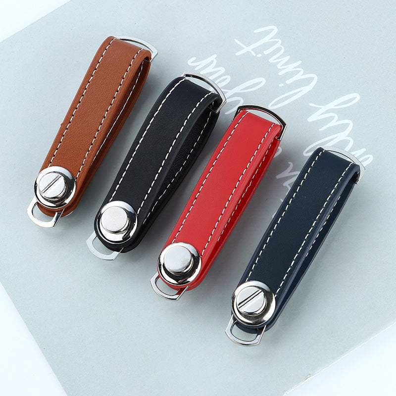 Zinc Alloy Leather Keychain