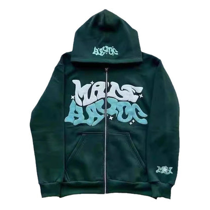 Zip-Print Hoodie