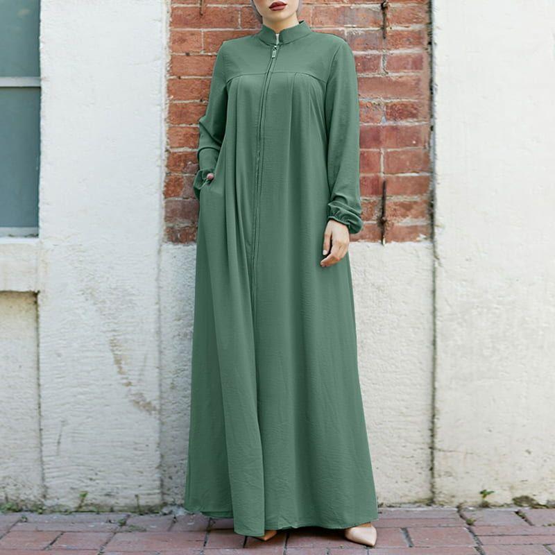 zipper cardigan with a pocket, elegant and loose dress